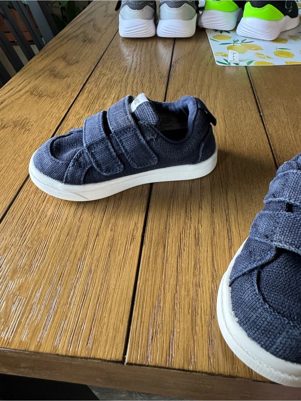 Toms Navy Cruz Double Strap Velcro Toddler Sneaker